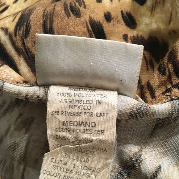 Kathie Lee Leopard Print Top M FREE SHIP - Picture 5 of 5